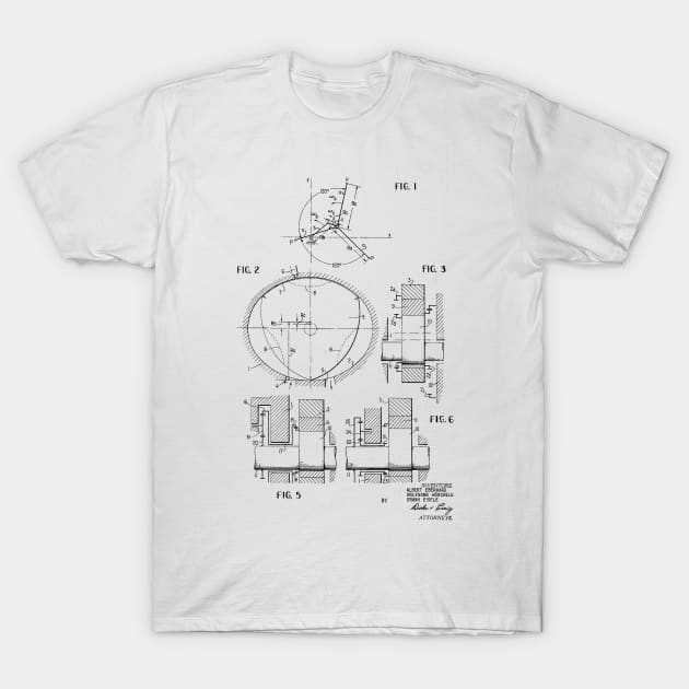 Rotary Pistol Engine Vintage Patent Hand Drawing T-Shirt by TheYoungDesigns